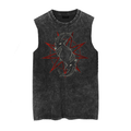Slipknot metal punk rock vintage washed retro wax printed sleeveless vest T-shirt