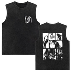 Rock band Korn Follow The Leader tour 2025 vintage washed vest for men and women retro brother