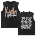 Rock band Korn Follow The Leader tour 2025 vintage washed vest for men and women retro brother
