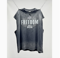 New High Street Washed Used Washed Camback Vest Men's American Street Trendy Retro Printed Half Sleeve Vest
