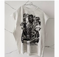 New High Street Washed Used Washed Camback Vest Men's American Street Trendy Retro Printed Half Sleeve Vest