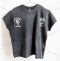New High Street Washed Used Washed Camback Vest Men's American Street Trendy Retro Printed Half Sleeve Vest