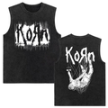Rock band Korn Follow The Leader tour 2025 vintage washed vest for men and women retro brother