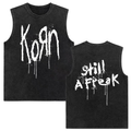 Rock band Korn Follow The Leader tour 2025 vintage washed vest for men and women retro brother