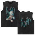 Rock band Korn Follow The Leader tour 2025 vintage washed vest for men and women retro brother
