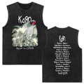 Rock band Korn Follow The Leader tour 2025 vintage washed vest for men and women retro brother