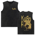 Rock band Korn Follow The Leader tour 2025 vintage washed vest for men and women retro brother