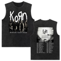 Rock band Korn Follow The Leader tour 2025 vintage washed vest for men and women retro brother