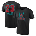 Minshop A.Diamondbacks #23 Zac Gallen Player Black Fuse City Connect round collar T shirt Stitched Jerseys