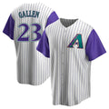 Minshop A.Diamondbacks #23 Zac Gallen Player White-Purple Replica Stitched Jerseys