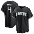 Minshop A.Diamondbacks #4 Ketel Marte Player Black Pointed collar Replica Game Stitched Jerseys