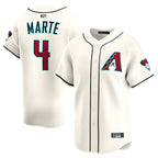 Minshop A.Diamondbacks #4 Ketel Marte Player Cream Limited Stitched Jerseys