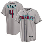 Minshop A.Diamondbacks #4 Ketel Marte Player Gray Home Game Stitched Jerseys