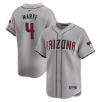 Minshop A.Diamondbacks #4 Ketel Marte Player Gray Replica Game Stitched Jerseys
