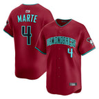 Minshop A.Diamondbacks #4 Ketel Marte Player Red Home Limited Stitched Jerseys