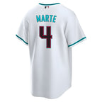 Minshop A.Diamondbacks #4 Ketel Marte Player White Replica Alt Game Stitched Jerseys