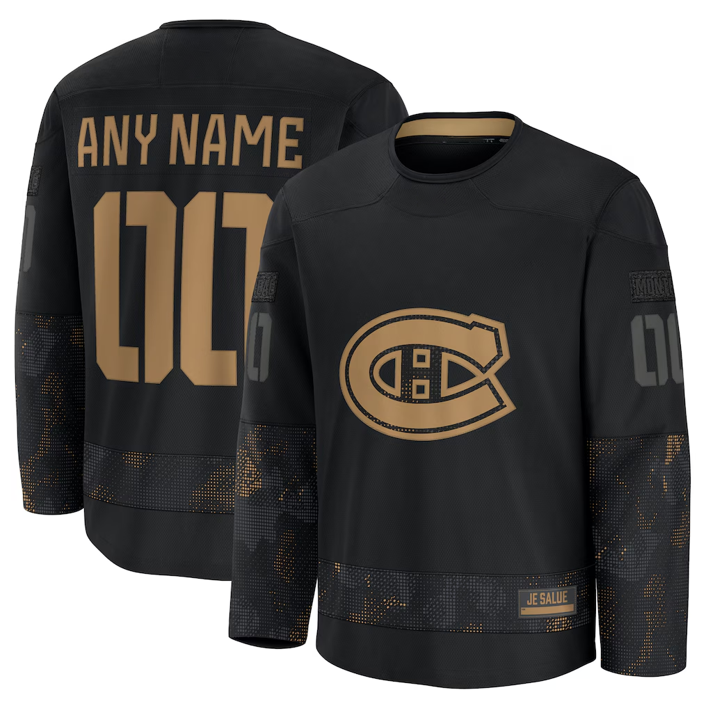 Minshop Cheap M.Canadiens Black 2024 Military Appreciation Practice Jerseys