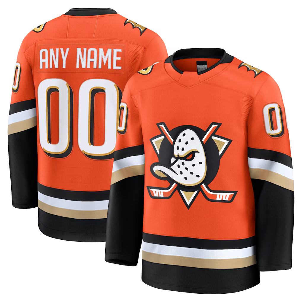 Minshop Custom A.Ducks Orange Home Authentic Pro Jerseys