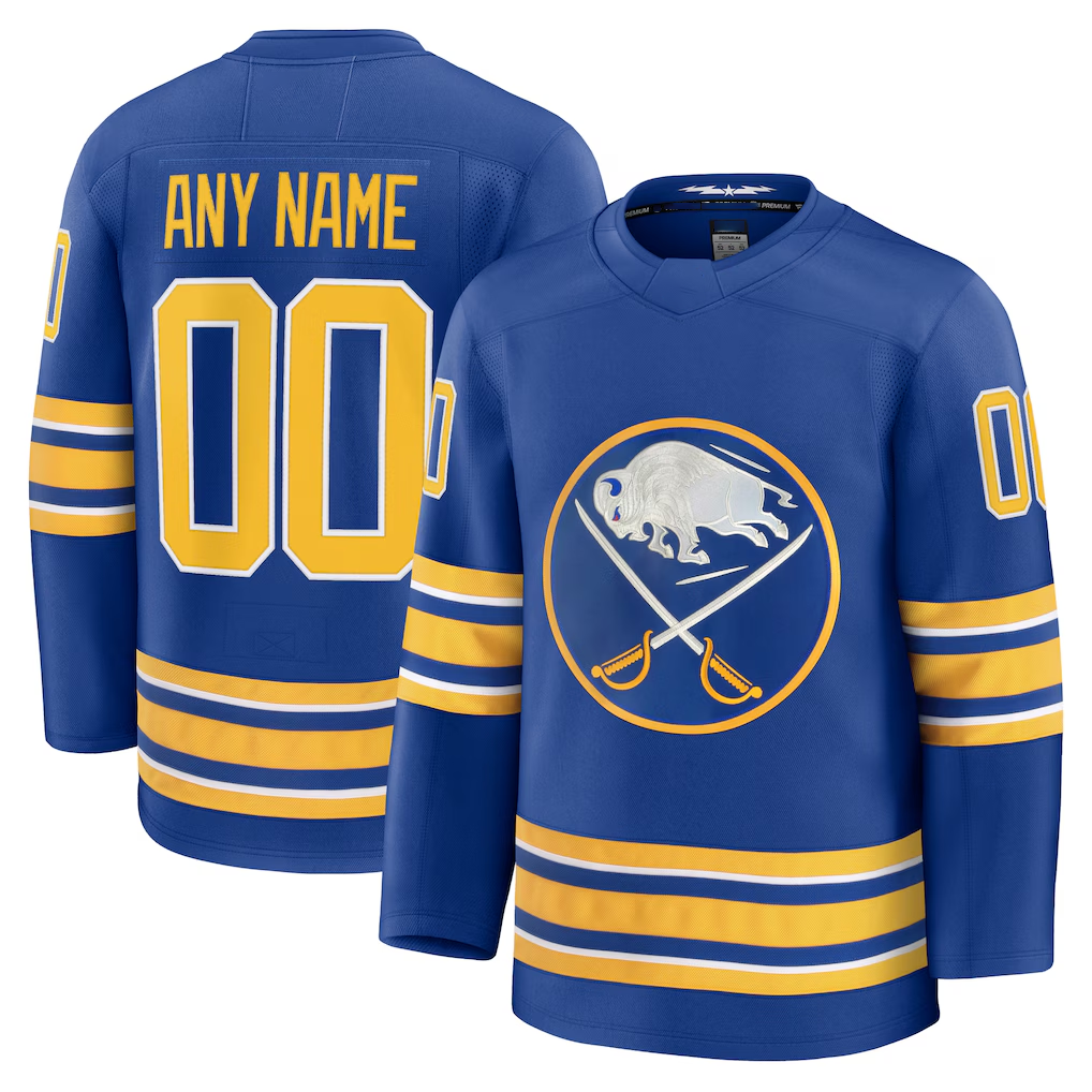 Minshop Custom B.Sabres Royal Home Premium Stitched Jerseys