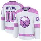 Minshop Custom B.Sabres White 2024 Hockey Fights Cancer Practice Stitched Jerseys