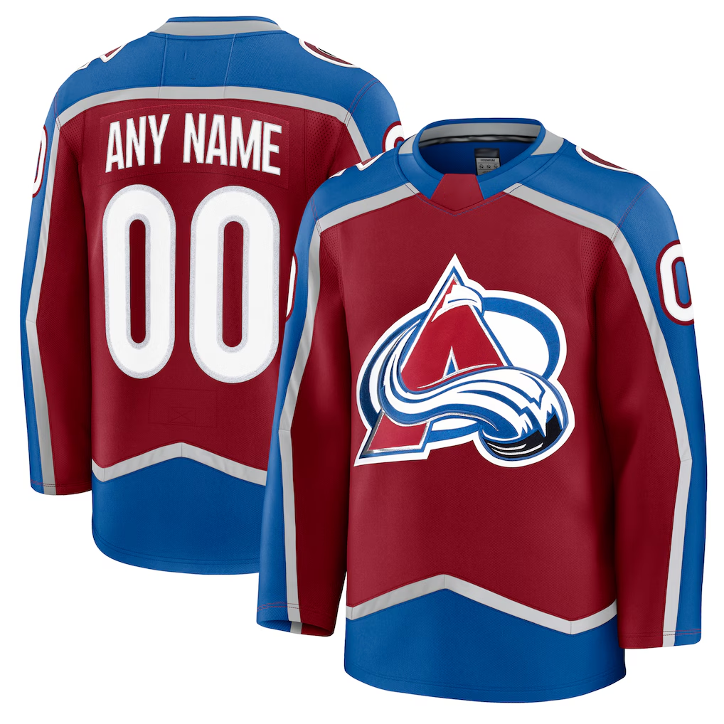 Minshop Custom C.Avalanche Burgundy Home Premium Jerseys