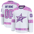 Minshop Custom D.Stars White 2024 Hockey Fights Cancer Practice Jerseys