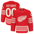 Minshop Custom DR.Wings Red Anniversary Authentic Pro Jerseys