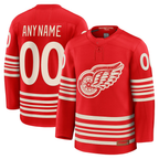 Minshop Custom DR.Wings Red Centennial Premium Jerseys