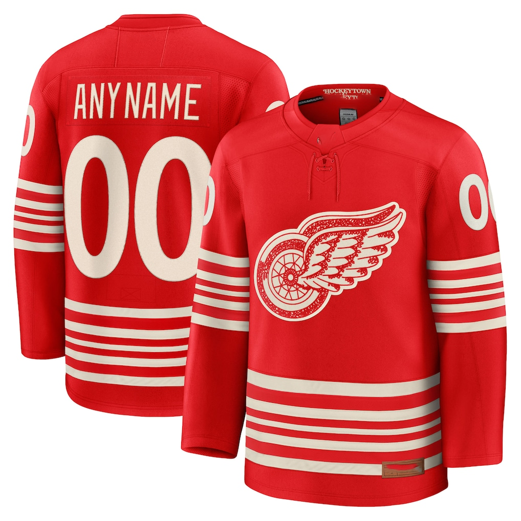 Minshop Custom DR.Wings Red Centennial Premium Jerseys