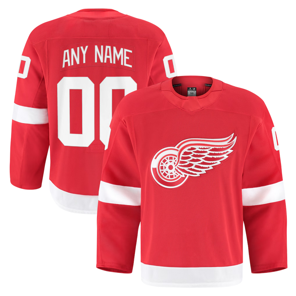 Minshop Custom DR.Wings Red Home Authentic Pro Jerseys
