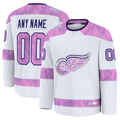 Minshop Custom DR.Wings White 2024 Hockey Fights Cancer Practice Jerseys