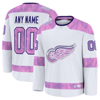 Minshop Custom DR.Wings White 2024 Hockey Fights Cancer Practice Jerseys