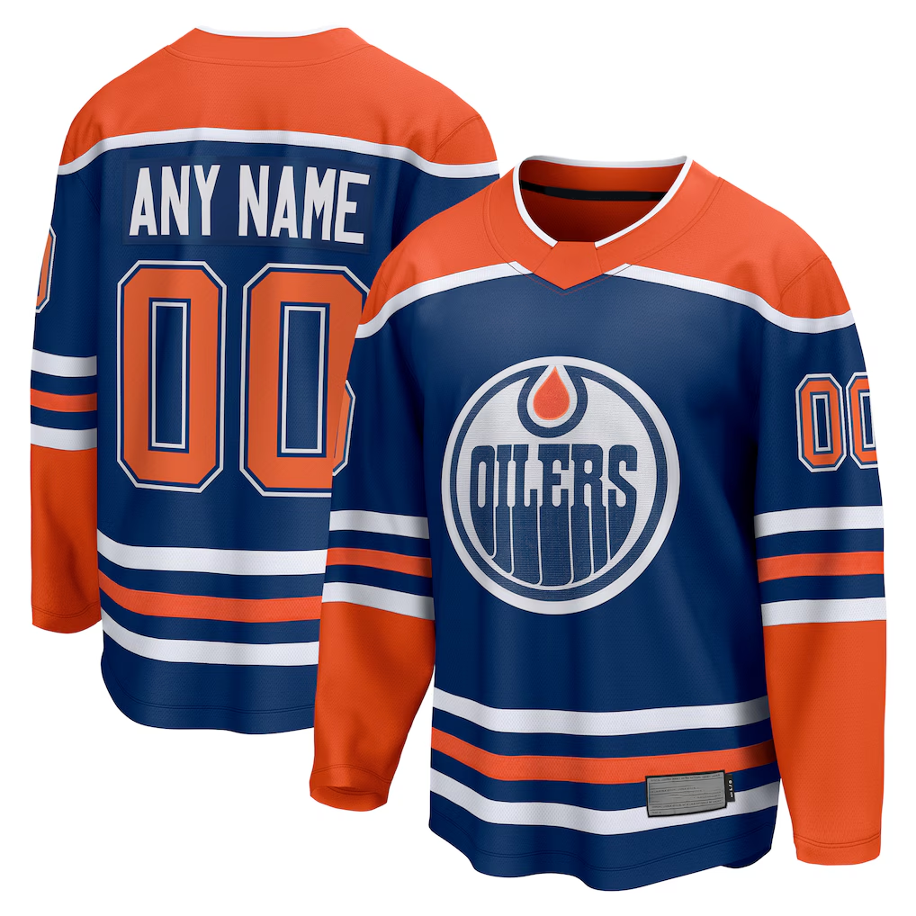 Minshop Custom E.Oilers Royal Home Breakaway Jerseys