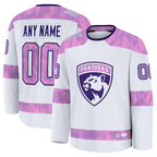 Minshop Custom F.Panthers White 2024 Hockey Fights Cancer Practice Jerseys