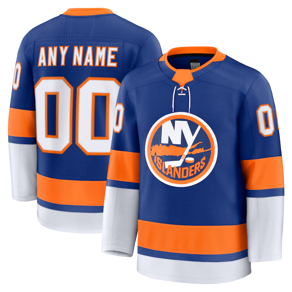 Minshop Custom NY.Islanders Royal Home Premium Jerseys