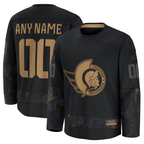 Minshop Custom O.Senators Black 2024 Military Appreciation Practice Jerseys