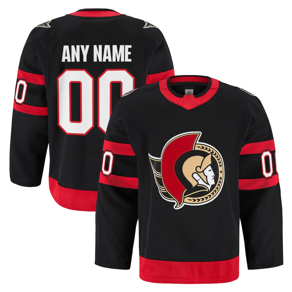 Minshop Custom O.Senators Black Home Authentic Pro Jerseys