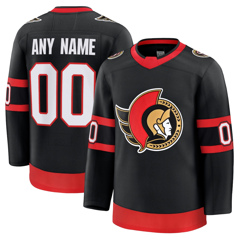 Minshop Custom O.Senators Black Home Premium Jerseys