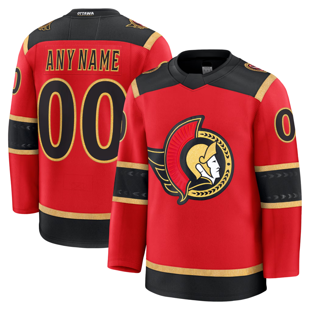Minshop Custom O.Senators Red Alternate Premium Jerseys