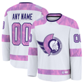 Minshop Custom O.Senators White 2024 Hockey Fights Cancer Practice Jerseys
