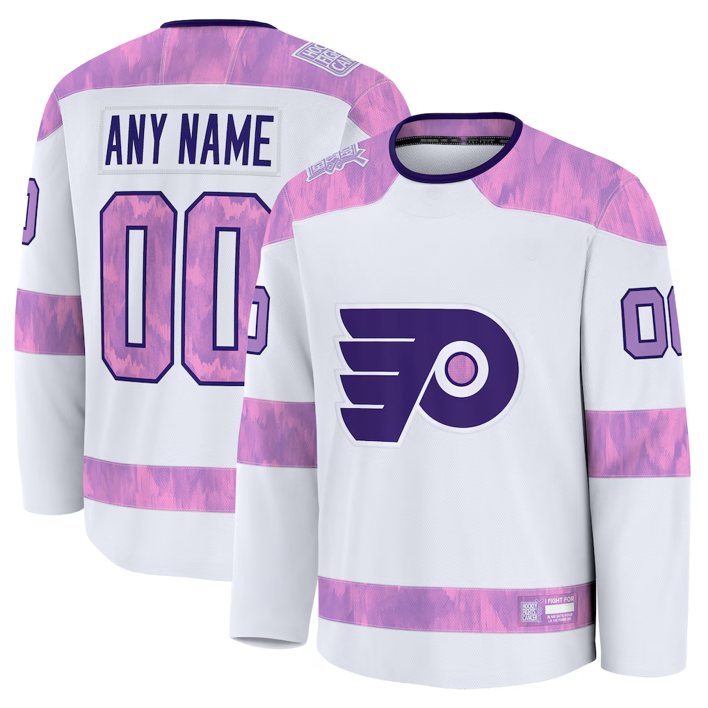 Minshop Custom P.Flyers White 2024 Hockey Fights Cancer Practice Jerseys