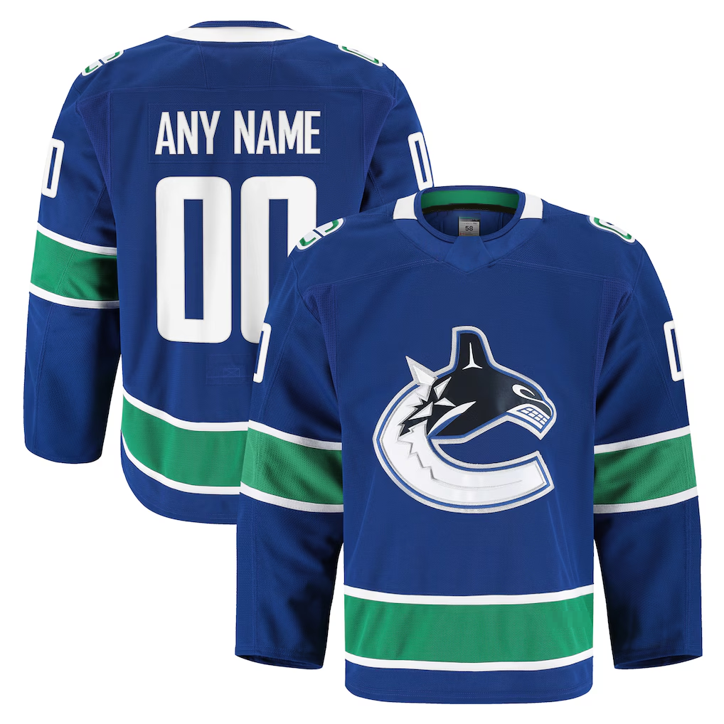 Minshop Custom V.Canucks Blue Home Authentic Pro Jerseys