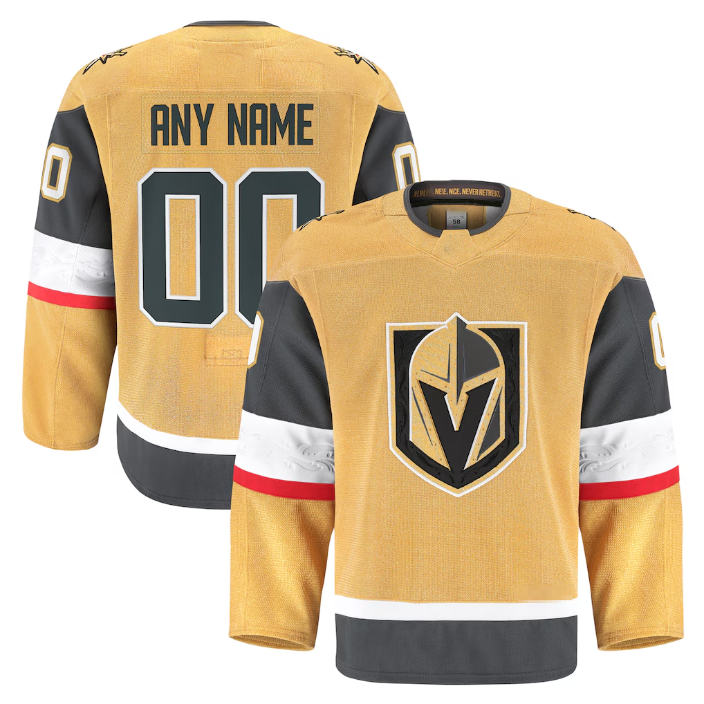 Minshop Custom VG.Knights Gold Home Authentic Pro Jerseys
