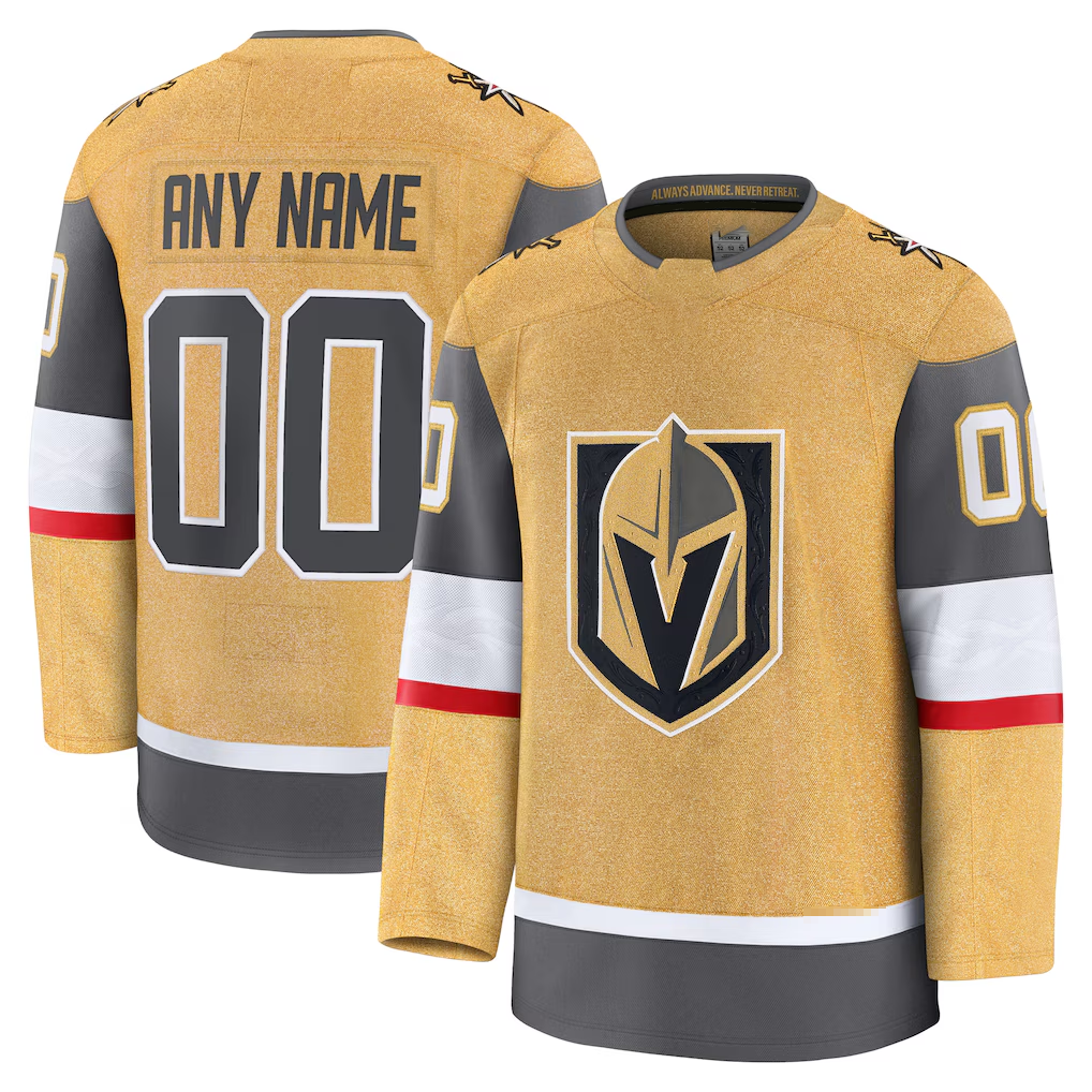 Minshop Custom VG.Knights Gold Home Premium Jerseys