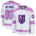 Minshop Custom VG.Knights White 2024 Hockey Fights Cancer Practice Jerseys