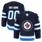 Minshop Custom W.Jets Navy Home Authentic Pro Jerseys