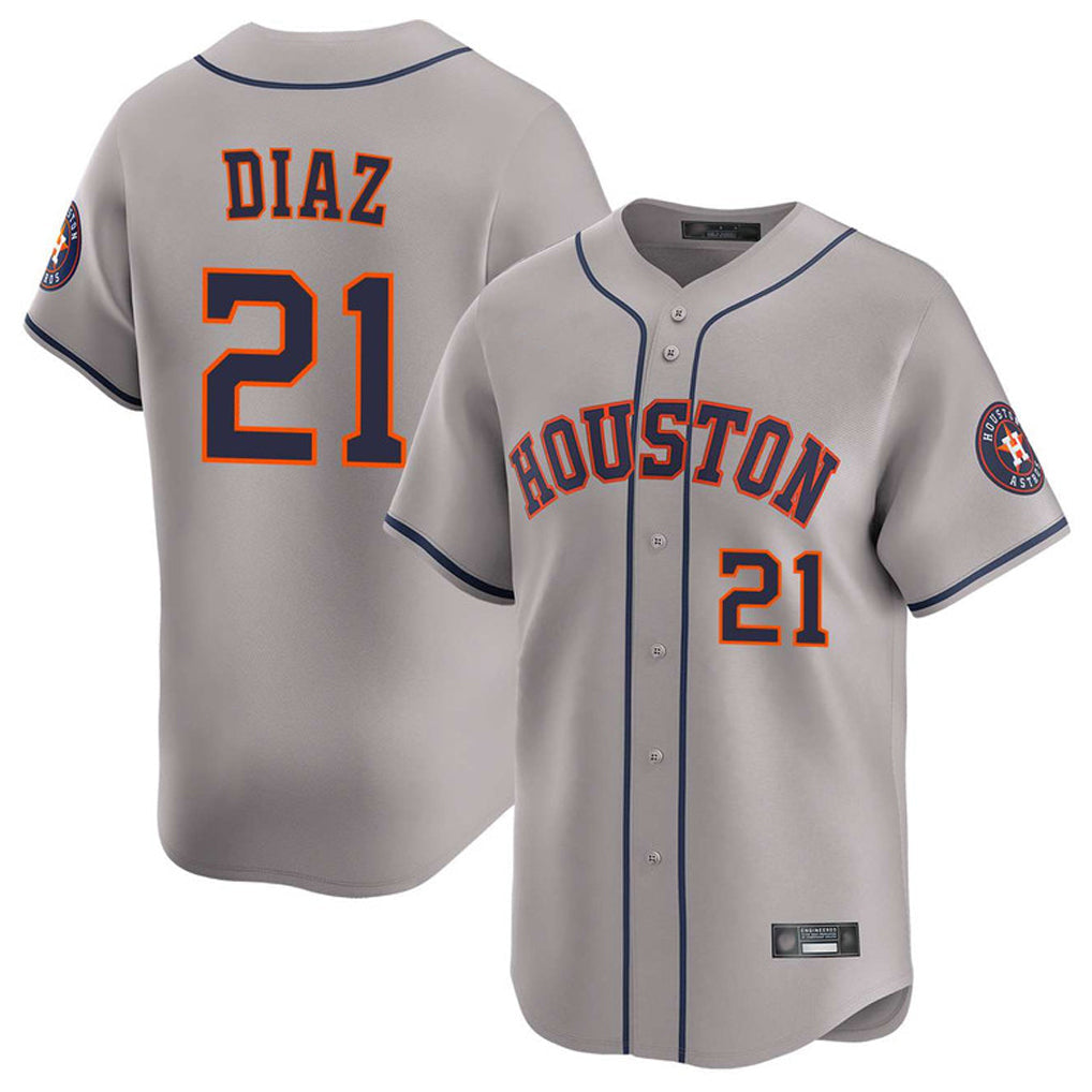 Minshop H.Astros #21 Yainer Diaz Player Gray Home Limited Stitched Jerseys