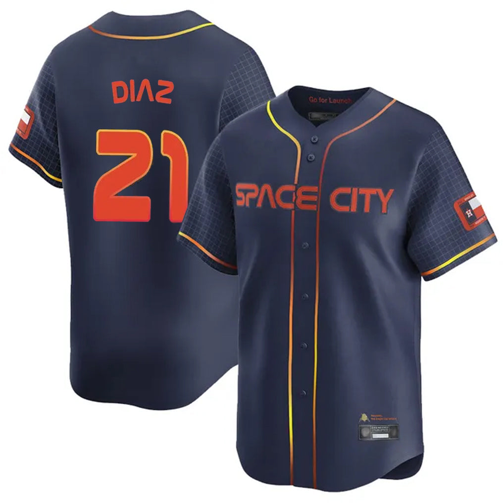 Minshop H.Astros #21 Yainer Diaz Player Navy City Connect Home Limited Stitched Jerseys