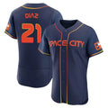 Minshop H.Astros #21 Yainer Diaz Player Navy City Connect Limited Elite Home Stitched Jerseys