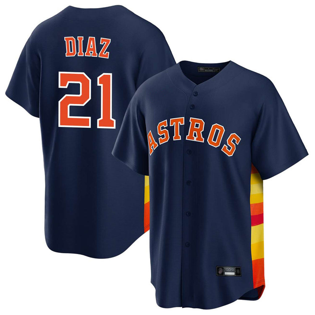 Minshop H.Astros #21 Yainer Diaz Player Navy Home Game Stitched Jerseys